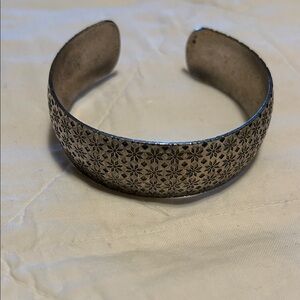 Silver Patterned Cuff Bracelet